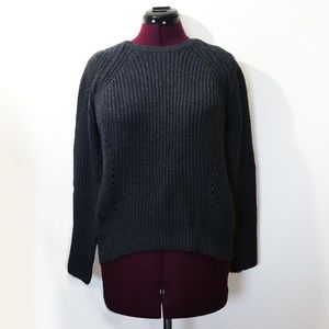 Oversized Grey Rib Knit Sweater. Size XS